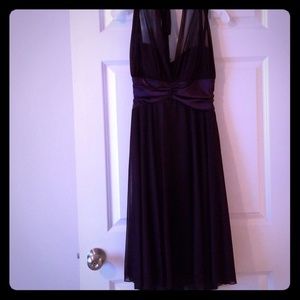Purple Bridesmaid Halter Dress